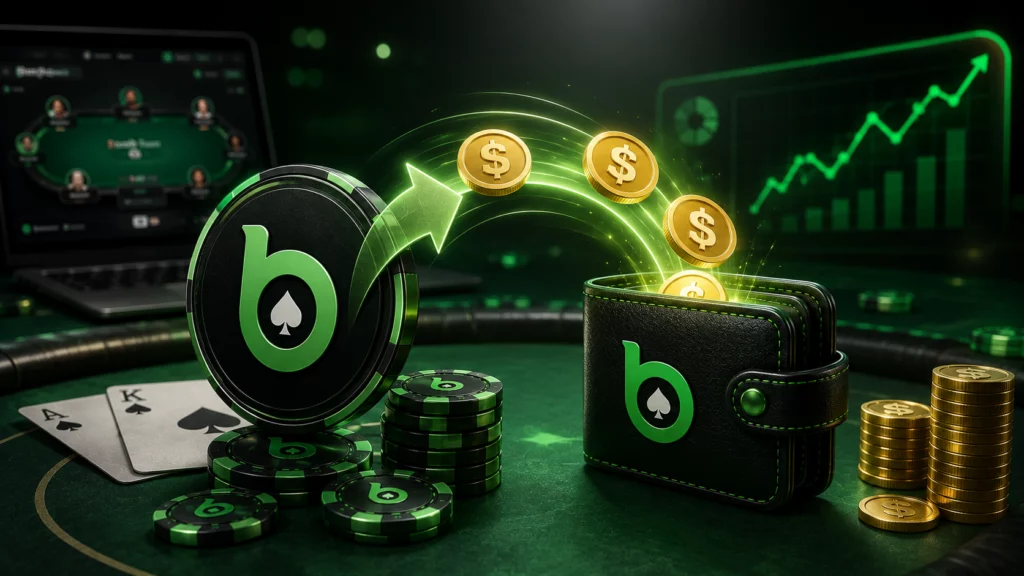 BC Poker rakeback bankroll returns