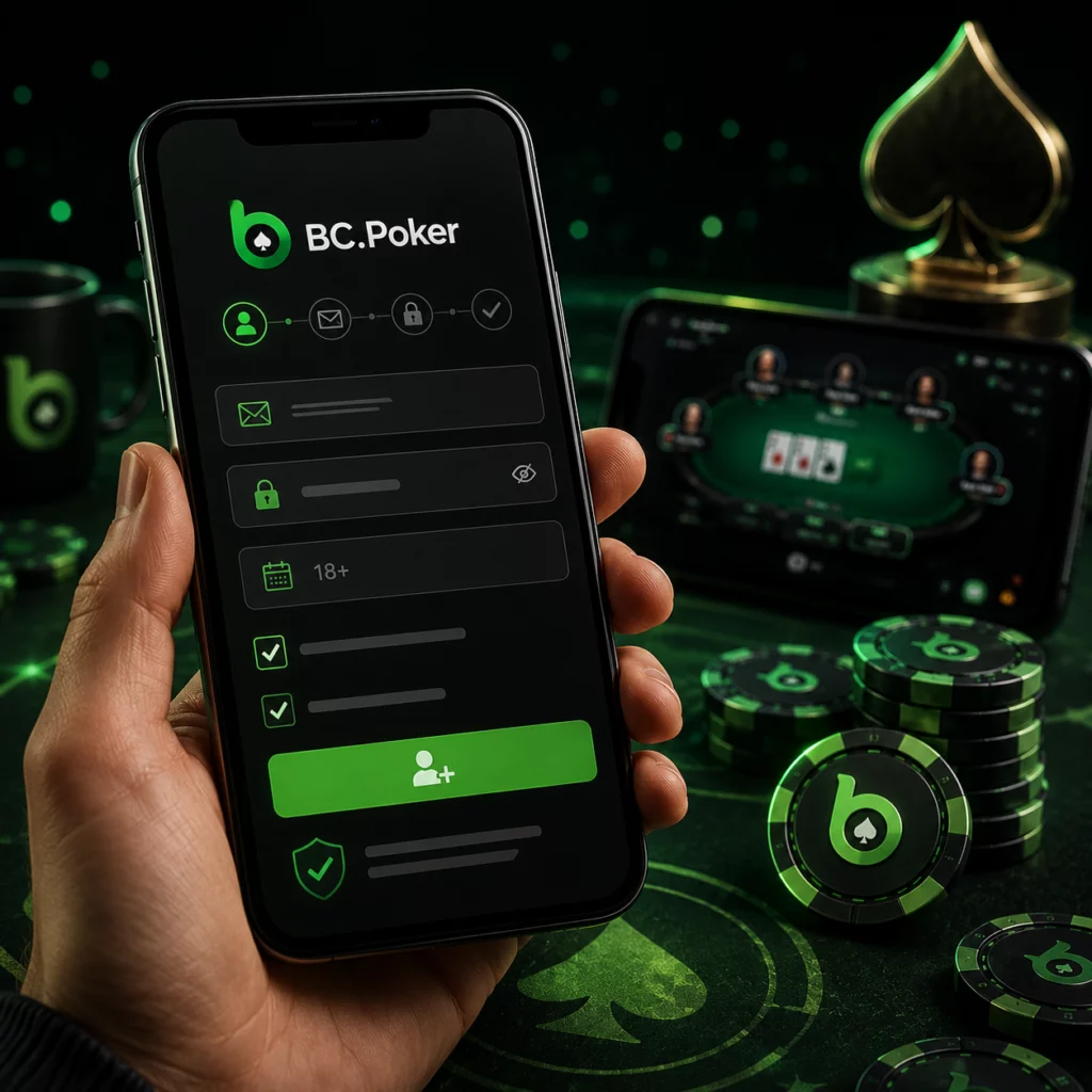 BCPoker mobile registration sign-up