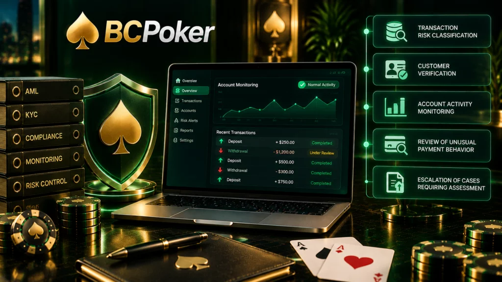 BCPoker AML monitoring framework
